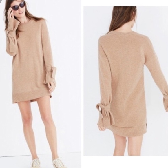 Madewell Dresses & Skirts - Madewell Merino Wool Dress Ties at Wrists Tan